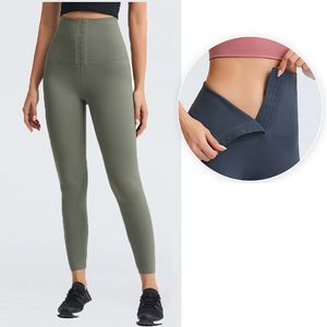 Legging feminina para yoga LL fitness nona calça legging cintura alta levantamento de quadril elástica calça jogging casual 6 cores