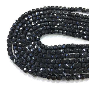 Braccialetti con ciondoli Perline di spinello nero quadrato 4-5mm Accessori per gioielli con distanziatore in pietre preziose naturali Realizzazione di braccialetti per collane fai da te Fabbrica da 15 pollici