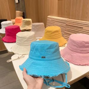 여성을위한 클래식 디자이너 버킷 모자 닳은 모자 와이드 브림 모자 여름 피셔 만 해변