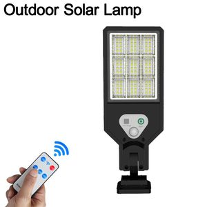 Lampione solare da esterno con sensore di movimento Crepuscolo Luci di inondazione solare IP66 Luce di sicurezza a LED impermeabile Parcheggio Cortile Strada Campo da basket oemled