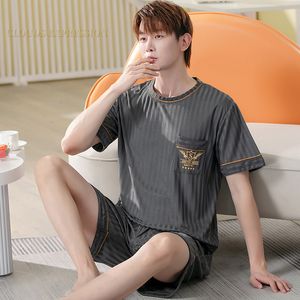 Men's Sleepwear Brand Men Pyjamas Knited Cotton Men's Pajamas Set Casual Short Sleepwear Pyjamas Night Suits Pijamas Plus XXXXXL Homewear PJ 230317