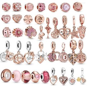 Loose Gemstones MULA Real 925 Sterling Silver Rose Gold Series Glittering Elegant Silicon Charms Beads Fit Original Bracelet For