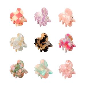 Korea New Fine Vintage Ribbon Women 3CM Small Hairpins Acrylic Tortoise-Shell Square Crab Hair Claw Clips For Girls Accessories 1956