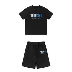 Trapstar Mens Şort ve Tişört Seti Trailsits Tasarımcı Çiftler Havlu Nakış Mektubu Erkekler Setleri Kadın Yuvarlak Boyun Tuzağı Yıldız Sweatshirt H86