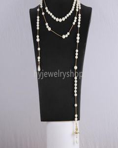 Luxo Moda VV Jóias Ocidentais Saturn Pearl Pingente Chain Tamanho longo 18K Gold Batilhed 925 Sterlling Silver Women Designer D6828584