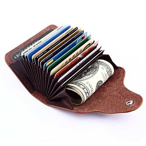 Wallets 1pc Leather Card Holder Men and Women Portable Wallet Business ID Card Holder photo Bank Credit Card Korea Purse Storage BagL230303