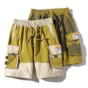 Herr shorts sommar armé last casual shorts män kläder nya khaki multi-pocket knä längd herrar korta homme byxor lösa militär utomhus G230316