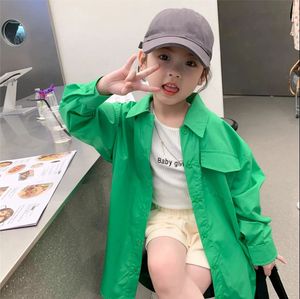 Kids Shirts Fashion Baby Girl Boy Shirt Long Loose Infant Toddler Child Blouses Outfit Oversized Spring Autumn Summer Baby Clothes 1-12Y 230317