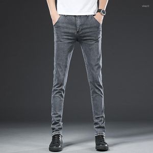 Men's Jeans Spring Grey Slim Fit Mens Fashion Skinny Biker For Stretch Denim Trousers Boy Friend Pantalones Hombre