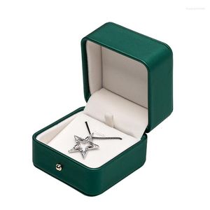 Biżuteria torebki zielone proste płaskie filet skórzany szczotkowany złoty pierścień Złote Pierścień Naszyjnik dla dziewczynki