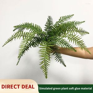 Dekorative Blumen 58/64CM Tropische Persische Pflanze Große Künstliche Farn Palme Wand Hängen Gras Für Home Outdoor Dekoration