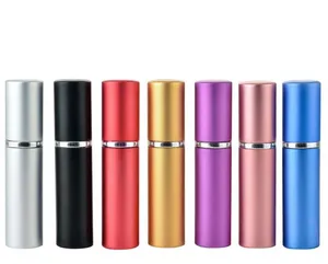 Portable Aluminum Refillable Perfume Bottle With Spray Empty Makeup Containers With Atomizer For Traveler Sea Shipping 5ml