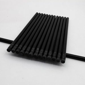 Pencils 100pcs kawaii black wood pencil lot s with erasers for school office writing supplies cute stationary HB bulk 230317