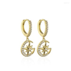 Hoopörhängen Sipengjel Fashion Cubic Zircon Geometric Animel Ear Cuff Korean Style Gold For Women Man Jewlery Gift
