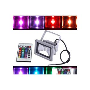 Reflektory 2016 10 W Outdoor RGB LED Flood Light Waterproof lampa IP66 z 24 kluczem pilotem AC 110240V Energia oszczędność Dostawa L Dhwna