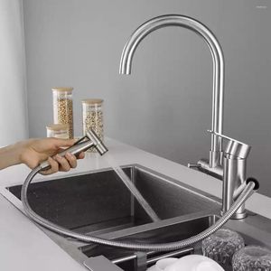 Kitchen Faucets 304 Stainless Steel Cold Tropical Spray Gun Faucet Sink Vegetable Basin Robot Multi-functional