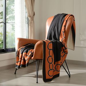 Bomull Cashmere Circles Print Throw Chrows Office Leisure Lunch Luftkonditionering Baby Filt Travel Portable Filt