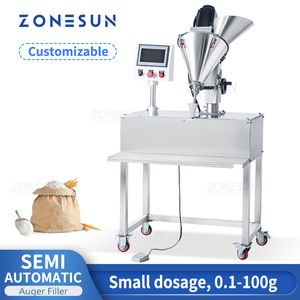 Zonesun Máquina de enchimento de troca de troca pequena alimento pós de alimento grânulos de açúcar grânulos de embalagem Produção ZS-FM100P