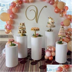 Other Festive Party Supplies Round Cylinder Pedestal Display Art Decor Cake Rack Plinths Pillars For Diy Decorations Holid Dhoji