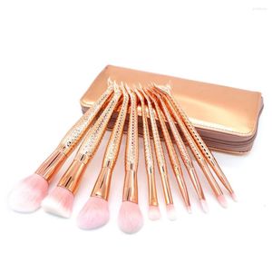 Makeup Brushes 6/10st Gold Merraid Set Foundation Powder Blush Cosmetic Make Up Blushes Eyeshadow Contour Concealer Kit
