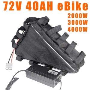 72V 20AH 30AH 40AH EBIKE TRIANGLE LITHIUMバッテリー72V 3000W 4000W電気自転車バッテリーパック