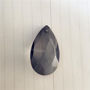 Chandelier Crystal Black Grey 20pcs/Lot 38mm Almond Tear Prism Pendants For Home Decoration Wedding Lamp Strand Chains Hanging Parts