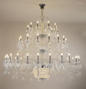 Lampa żyrandoli nordycka oświetlenie żyrandola Nowoczesne Luster Crystal Sufit Duplex Duże schodowe światło El Hall