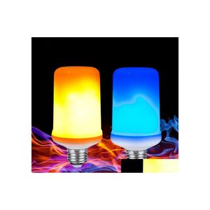 2016 LED -glödlampor Blue Fire E27 Flame Effect Light BB Creative Lights Flickering Atmosphere Halloween Juldekorativ lampa Drop Deliver DHGXU