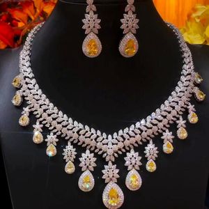 Collana Orecchini Set Missvikki Splendido anello di lusso scintillante di alta qualità Gioielli per gioielli da sposa per spose nobili