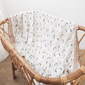 Trapunte Kangobaby #My Soft Life # 4 strati di cotone di bambù più spessi Coperta per fasciatoio nata Muslin Wrap Infant Quilt Cover per passeggino 230317