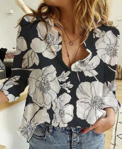 Kvinnors T-skjortor Autumn Elegant Fashion Solid Print Långärmad Kvinnokläder Kontor Casual All-Match Plus Size Blus