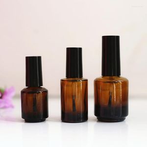 Bottiglie di stoccaggio Contenitori cosmetici per bottiglie di smalto vuote in vetro ambrato da 7 ml 10 ml 15 ml con pennello