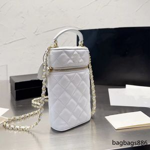 Mini women purses bag designers phone holder calfskin leather handle bag with silver metal chain Crossbody shoulder handbags walle265Z