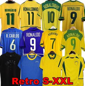 1998 قمصان كرة القدم البرازيلية 2002 قمصان ريترو كارلوس روماريو رونالدينيو 2004 camisa de Futebol 1994 BraziLS 2006 1982 RIVALDO ADRIANO JOELINTON 1988 2000 1957 2010