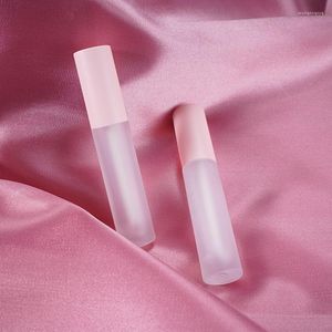 Storage Bottles 10/50pcs Empty 5ml Lip Gloss Tube Frosted Bottle DIY Plastic Makeup Matte Pink Cap Lipgloss Lipstcik Containers