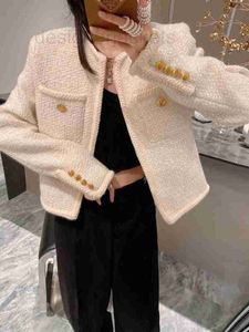 Kvinnorjackor Designer Brand Jacket Nya kvinnor Autumn Winter Fashion Overcoat Jacket Toppkvalitet Metal Buckle Tweed Casual Spring Coat 24o5