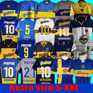 1981 84 Boca Juniors Retro Soccer Jerseys Maradona Roman 1994 95 96 97 98 99 09 10 Caniggia Riquelme Kit 2000 Palermo Tevez Batistuta Football Shirts 00 01 02