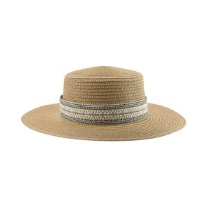 Chapéu de praia de palha para mulheres de verão chapéu de sol apartamento de largura banda larga casual casamento formal decorar verão