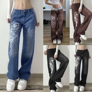 Harajuku Women's Jeans Grunge Vintage High Waisted Cargo Pants Y2K Aesthetics Indie Women Jeans Pockets Korean Streetwear Retro Trousers