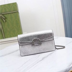 Designer Shoulder Bag Tote Dionysian Bag Two Size Chain Fashion 2023 Plaid Floral brand Purse Retro Women can Diagonal span silver leather Handbag with case