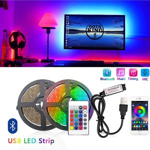 5v Strip LED USB Light Bluetooth 10m RGB 5050 2835 Sfondo TV illuminazione Home Decoracion Led Luci a LED D2.0