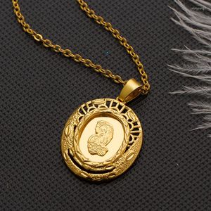 Catene WANDO Collana etnica di Notre Dame per uomini/donne Regali per feste Gioielli Colore oro Africa Eritrea Catena robusta 5mm Larghezza N9