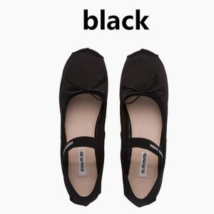 TOP Mm Miui Shoes Paris Ballet Fashion Designer Professional Dance Shoes Satin Ballerinas Mm Platform Bowknot Shallow Mouth Single Shoe Flat Sandals for Women 269