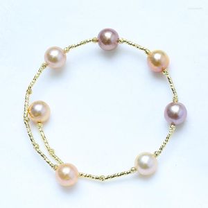Armreif, elastisch, mit mehreren Perlen, Armband, Edison, echte Süßwasserperle, offen, verstellbar, Schmuck, Geschenke
