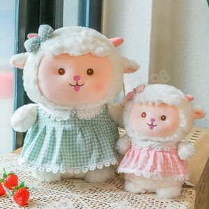 Plysch får mjuka leksaker fyllda söta djur lammdockor alla hjärtans dag födelsedagspresenter kudde för barn tjej rum dekor