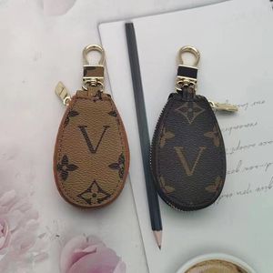 High Quality Natural Leather Key Ring Car Remote Control Bag Fashion Classic Designer Wallet Key Chain Pendant Accessories