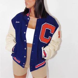 Giacche da donna Autunno Inverno Stampa in pile Taglie forti Giacca da baseball Cappotto Donna Casual Cerniera Manica lunga Bomber da uomo vintage