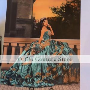 Платья Charro Quinceanera с Warp Applqiue Beadered Birthdation Sweet 16 Prom Howns Satin vestidos de 15 Anos XV платье корсета обратно