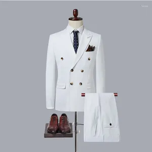 Men's Suits Brand Autumn And Winter Fashion Men's Business Leisure Office Slim Suit 3 Sets (jacket Vest Trousers) Men Wedding Dress