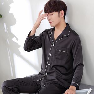 Men's Sleepwear AIPEACE Pajama suit Satin Silk Pajamas Sets Couple Sleepwear Family Pijama Lover Night Suit Men Women Casual Home Clothing 230317